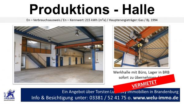 werkhalle TL  vermietet werkhalle TL  vermietet