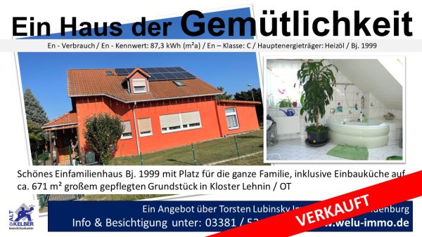 EFH in Kloster Lehnin  verkauft 09.06.22 EFH in Kloster Lehnin  verkauft 09.06.22