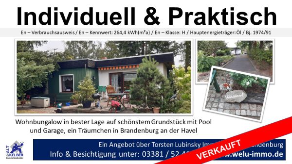 Wohnbungalow Scholle  verkauft Wohnbungalow Scholle  verkauft